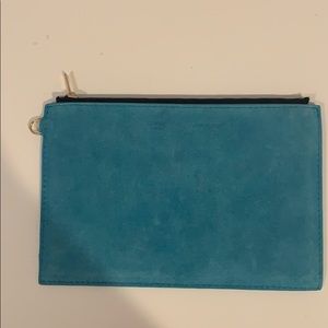 Turquoise Celine zip wallet